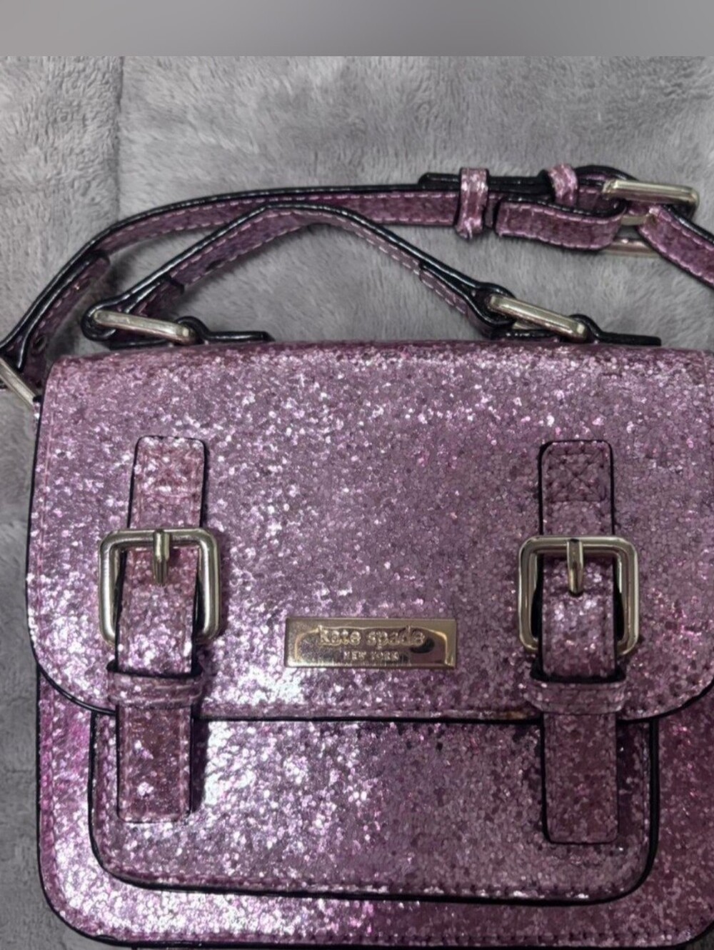 kate spade Sparkle Purple Glitter Crossbody Mini Satchel